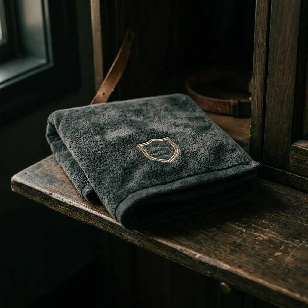 Best golf towel materials: custom embroidered cotton velour golf towel with club crest