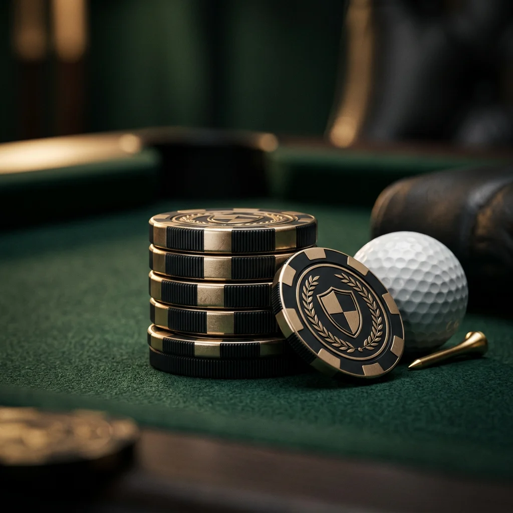 Best ball markers for events: custom poker chip golf ball marker with full-color logo